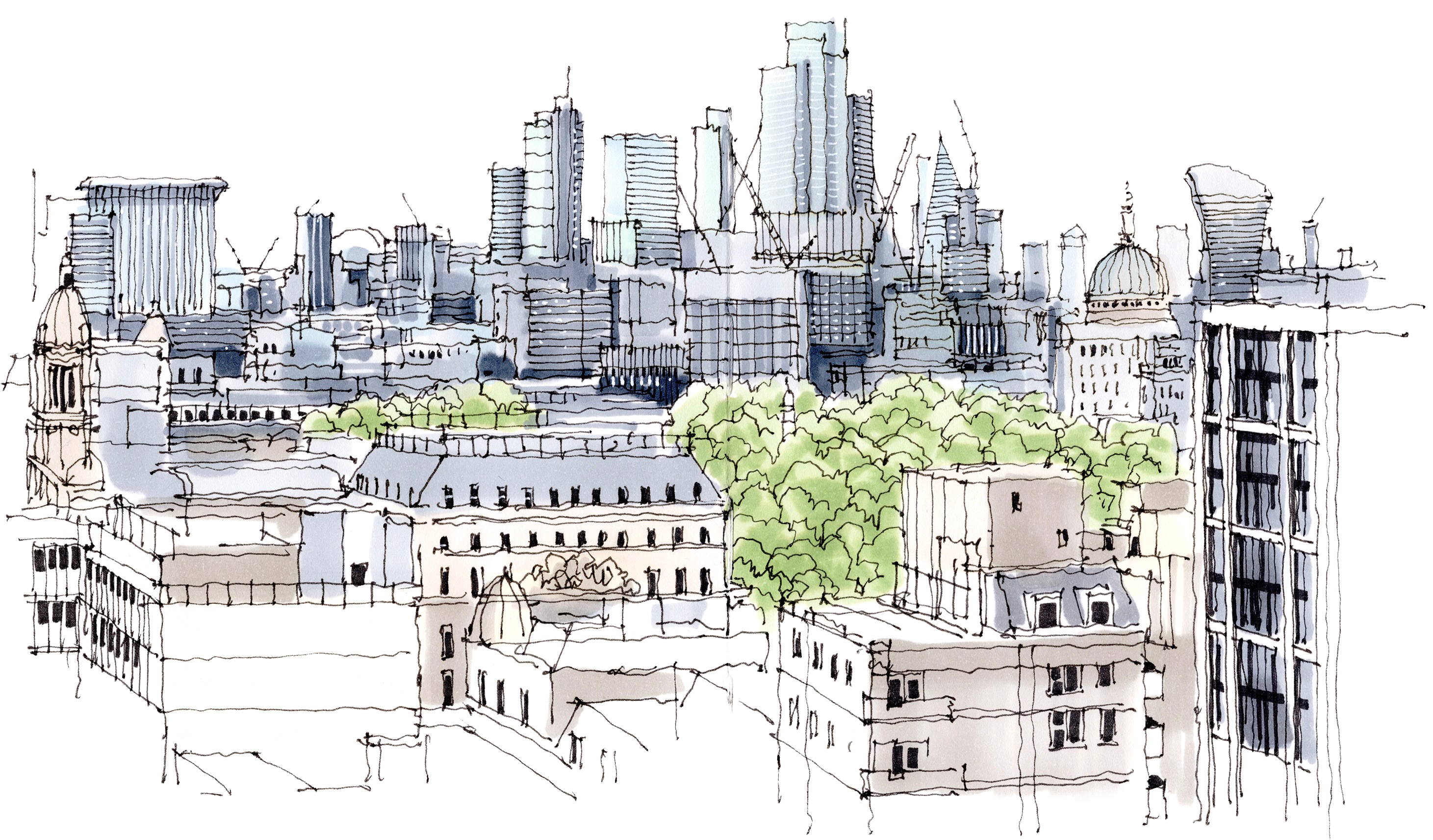 London skyline sketch